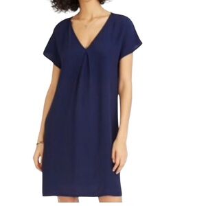 Madewell Moment Shirt Dress Womens S Small Oversized Swingy V Neck Cap Sleeves